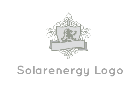 shield with banner and swirl design icon