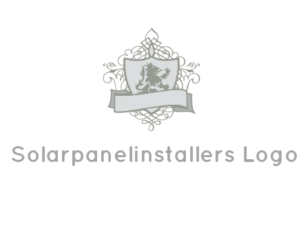 shield with banner and swirl design icon