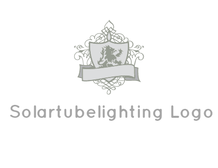 shield with banner and swirl design icon