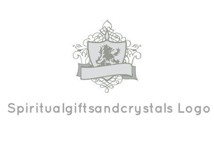 shield with banner and swirl design icon