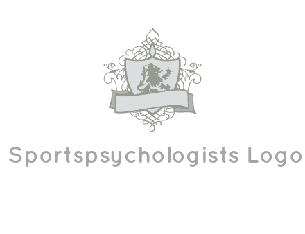 shield with banner and swirl design icon