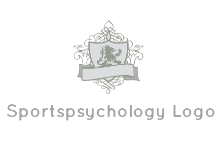 shield with banner and swirl design icon