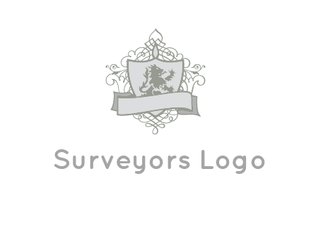 shield with banner and swirl design icon