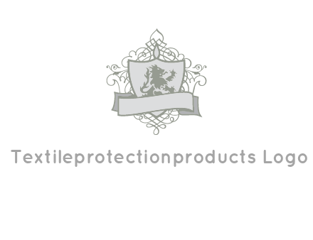 shield with banner and swirl design icon