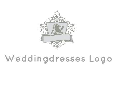 shield with banner and swirl design icon