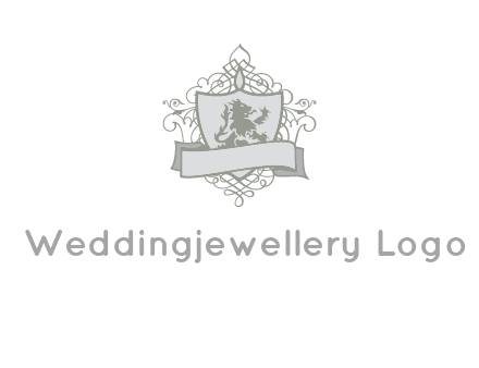 shield with banner and swirl design icon