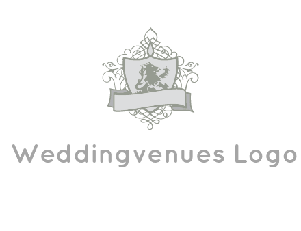 shield with banner and swirl design icon