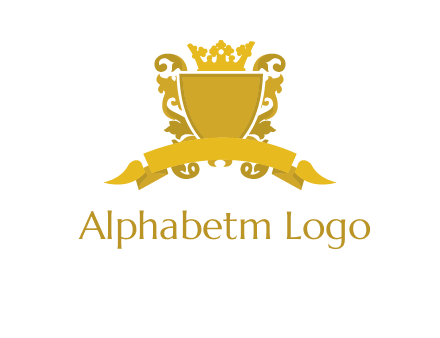 shield with crown swirl icon