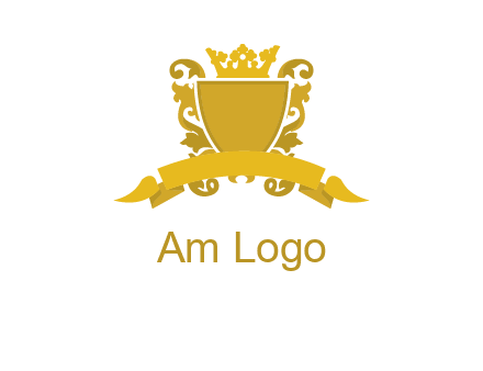 shield with crown swirl icon