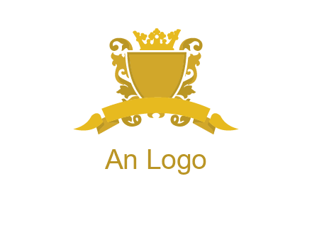shield with crown swirl icon