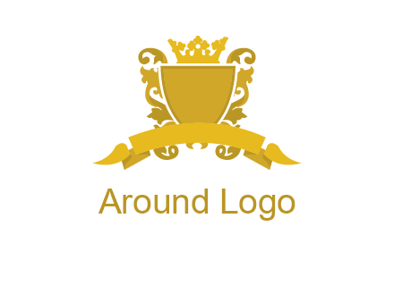 shield with crown swirl icon