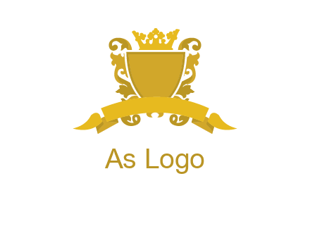 shield with crown swirl icon