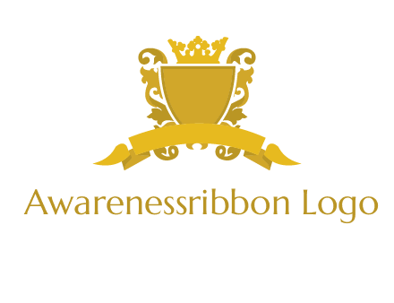 shield with crown swirl icon