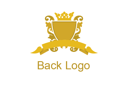 shield with crown swirl icon