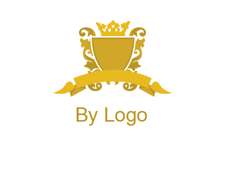 shield with crown swirl icon