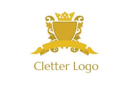 shield with crown swirl icon
