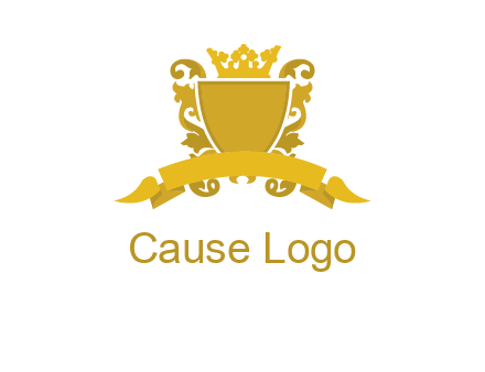 shield with crown swirl icon