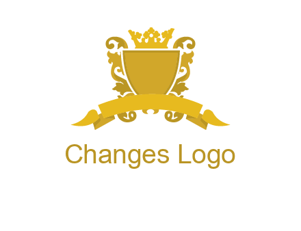shield with crown swirl icon
