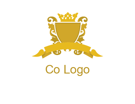 shield with crown swirl icon
