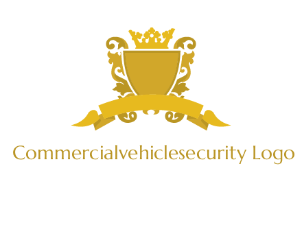 shield with crown swirl icon