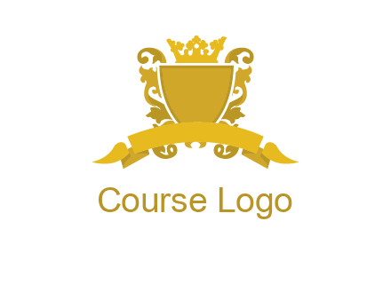 shield with crown swirl icon