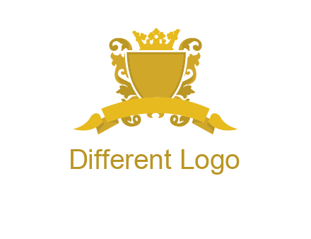 shield with crown swirl icon