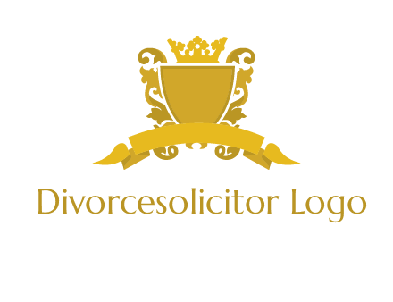 shield with crown swirl icon