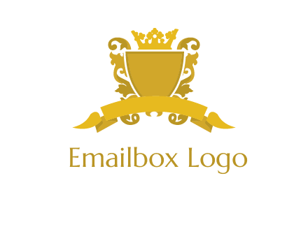 shield with crown swirl icon