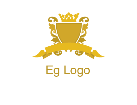 shield with crown swirl icon