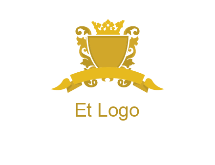 shield with crown swirl icon