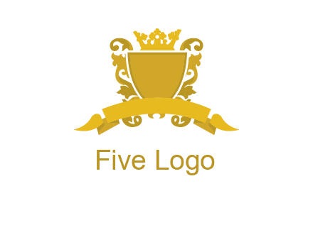 shield with crown swirl icon