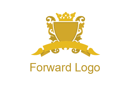 shield with crown swirl icon