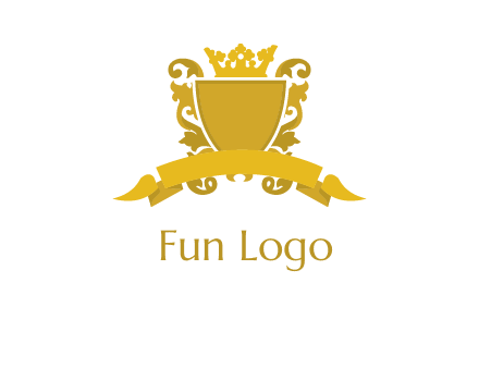 shield with crown swirl icon