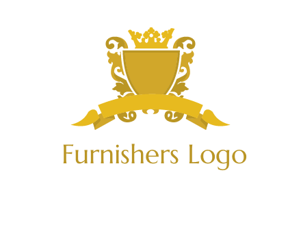 shield with crown swirl icon