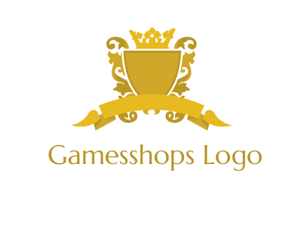 shield with crown swirl icon