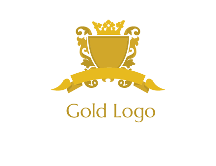 shield with crown swirl icon