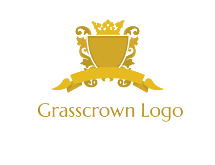 shield with crown swirl icon