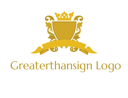shield with crown swirl icon