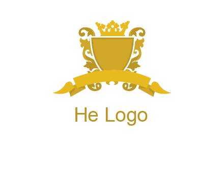 shield with crown swirl icon