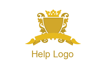 shield with crown swirl icon