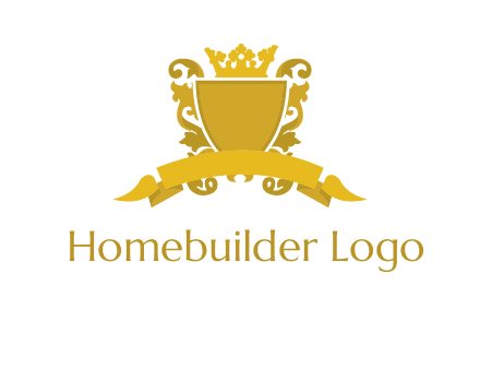 shield with crown swirl icon