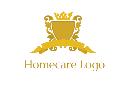 shield with crown swirl icon