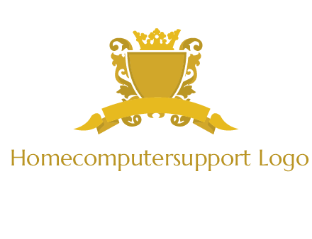 shield with crown swirl icon