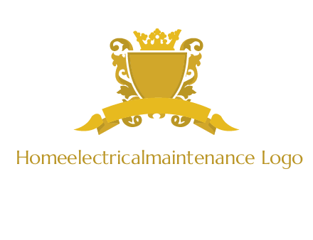 shield with crown swirl icon