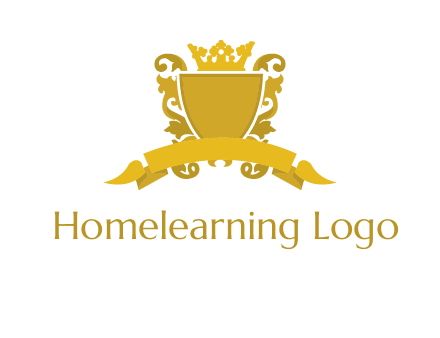shield with crown swirl icon