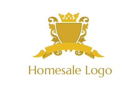shield with crown swirl icon