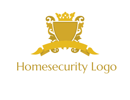shield with crown swirl icon