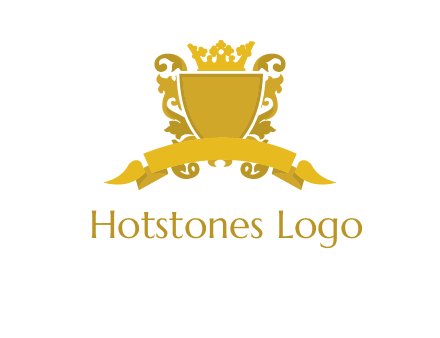 shield with crown swirl icon
