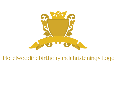shield with crown swirl icon