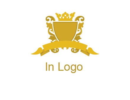 shield with crown swirl icon